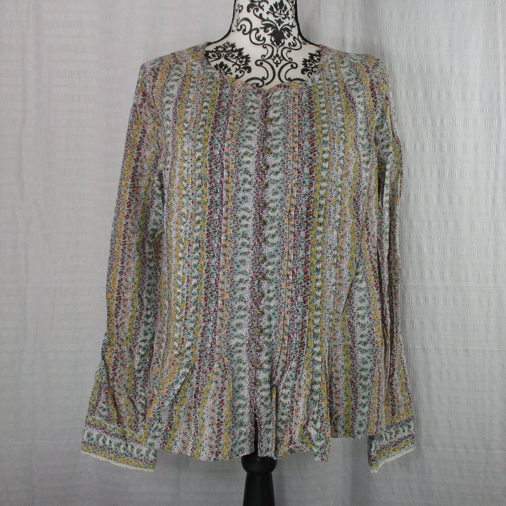 Anthropologie MAEVE  Button Down Long Sleeve Top Size Large - Picture 4 of 10